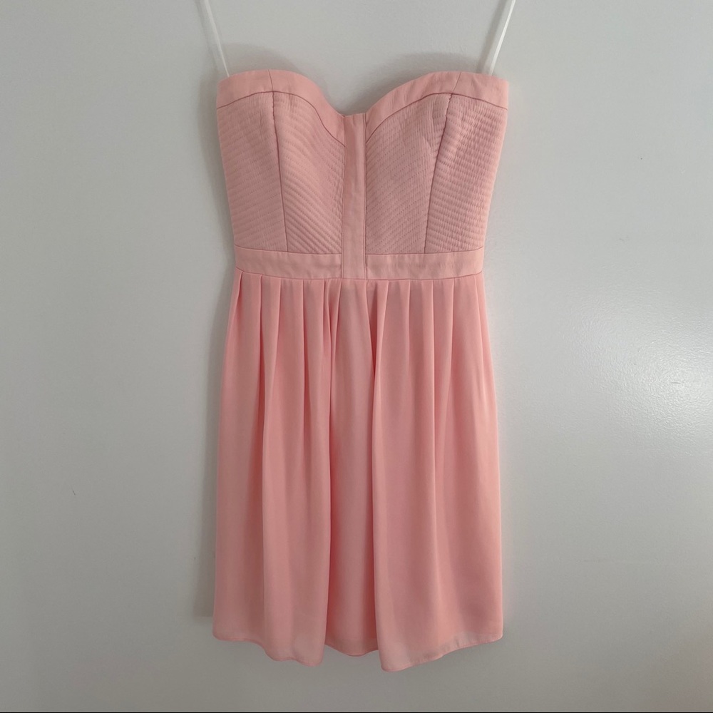 Parker Lily Strapless Mini Dress Blush Pink XS - Picture 2 of 11